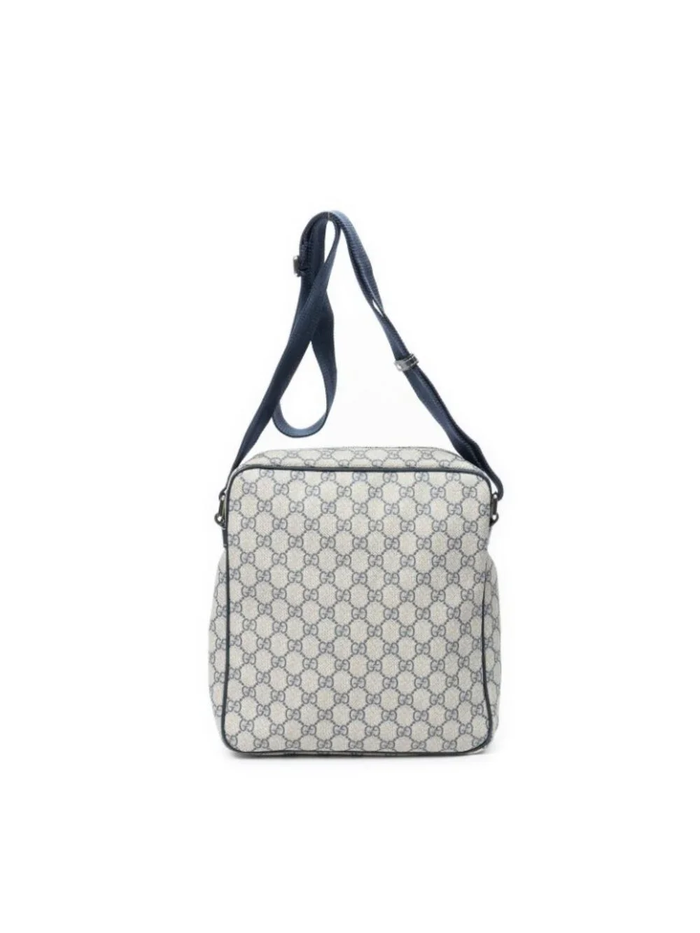 Gucci Half Moon Zip Messenger Gray Navy Supreme Canvas - Picture 5 of 10